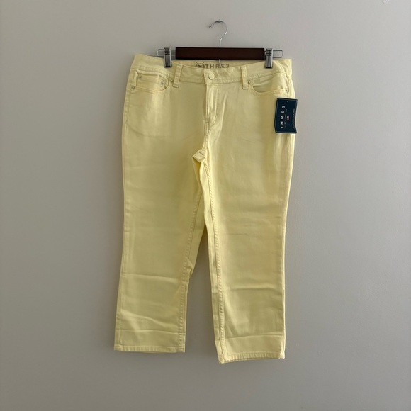 thre3 clothing Pants - Vibrant Yellow Capris Womens Size 8 new